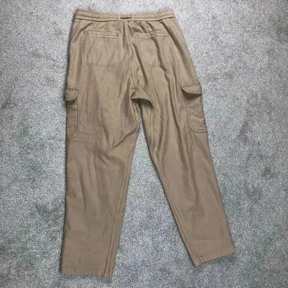 Athleta Farallon Cargo Crop Pants Beige Nude Tapered Leg Pockets Drawstring Sz 6 - Picture 10 of 11